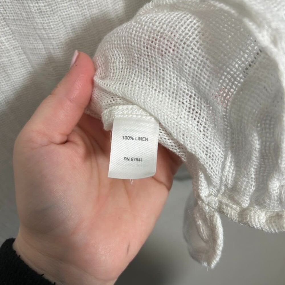 J. Jill White Lightweight Linen-Blend Boxy Pullover - Picture 6 of 6